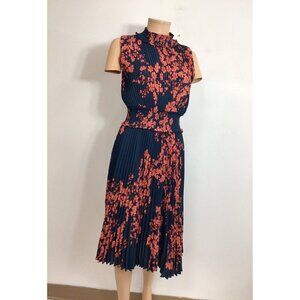 Nanette Lepore Floral Maxi Dress Pleated Womens 8